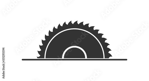 Vector illustration of disc circular saw on a light background