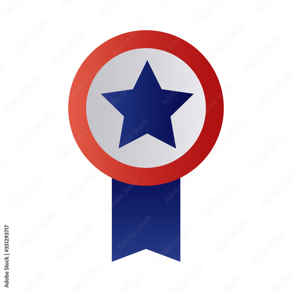 medal with ribbon and star degraded style medal with ribbon and star degraded style