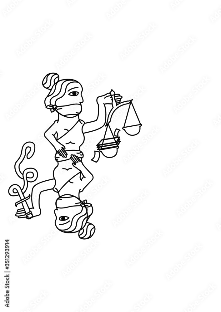 Fototapeta premium Justicia injusta dibujo animado