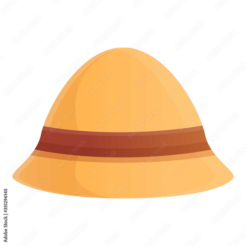 Safari hat icon. Cartoon of safari hat vector icon for web design isolated on white background Safari hat icon. Cartoon of safari hat vector icon for web design isolated on white background
