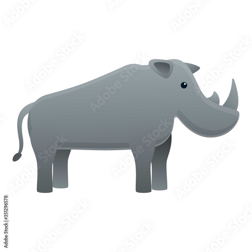 Safari rhino icon. Cartoon of safari rhino vector icon for web design isolated on white background © nsit0108
