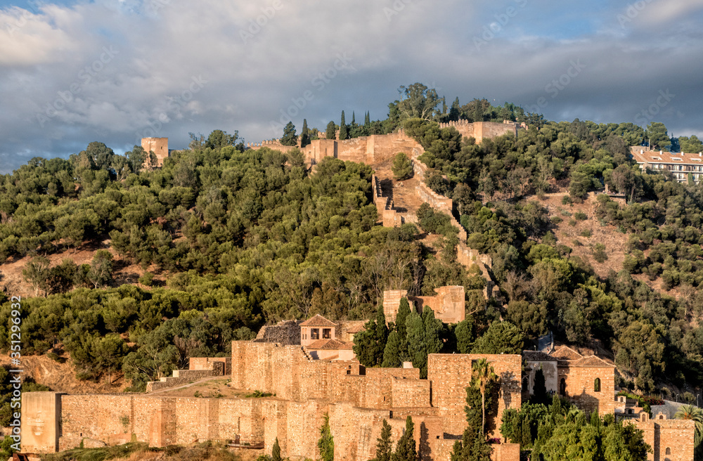 Gibralfaro Castle and Alcazaba in Malaga Andalusia, Spain