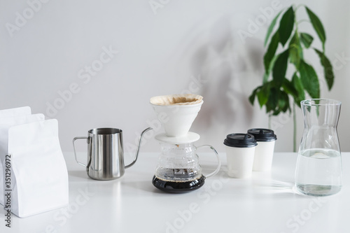 Coffee v60 brewing  photo