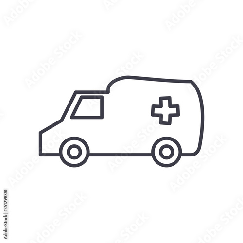Wallpaper Mural Medical cross inside ambulance line style icon vector design Torontodigital.ca