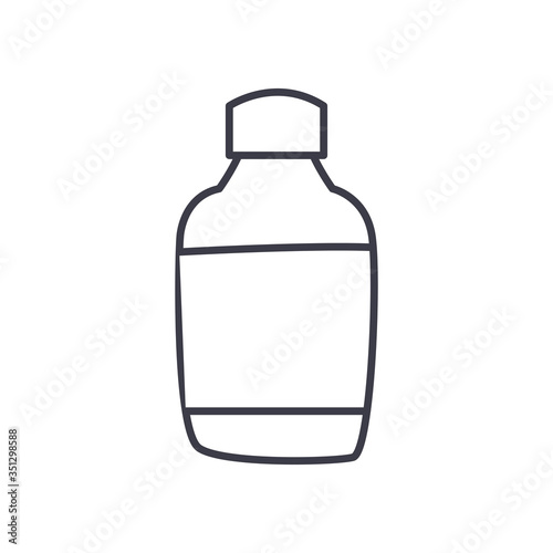Medicine jar line style icon vector design