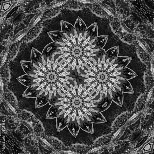 Mandala - Abstrait - Noir et blanc - Bennydoscope