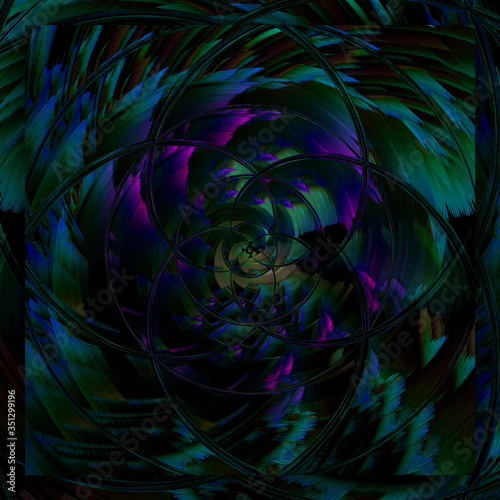 Abstrait - Violet et Vert - Bennydoscope