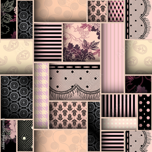 Paper cut shapes design. Seamless vector pattern.