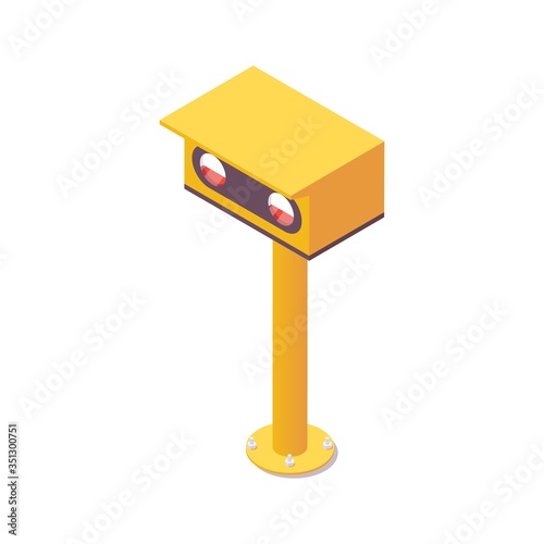 Isometric airport light spotting the PAPI, touchdown zone lights