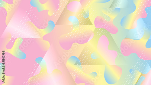 Color Paper Template Modern Typography Design. Memphis In Pop Art Style On Light Background.  Multicolor, Minimal Idea Concept. Creative Vector Illustration. Memphis For Web Design.