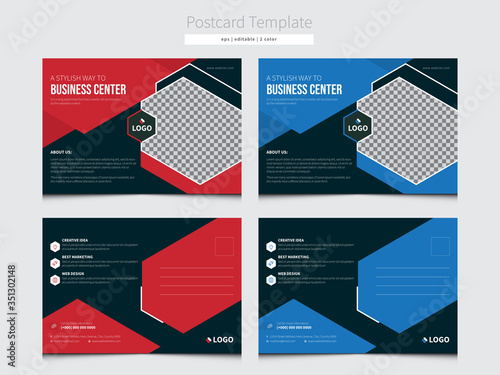 Creative Modern business postcard Design. Post card template.