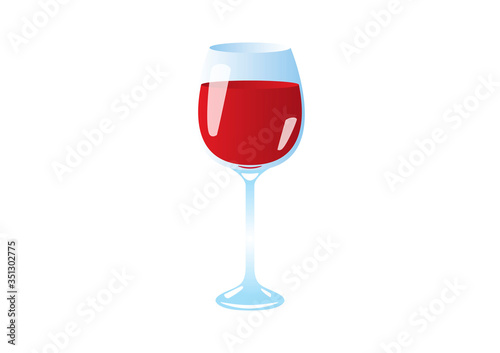 Full glass of red wine icon vector. Glass of wine vector. Glass of red wine icon isolated on a white background