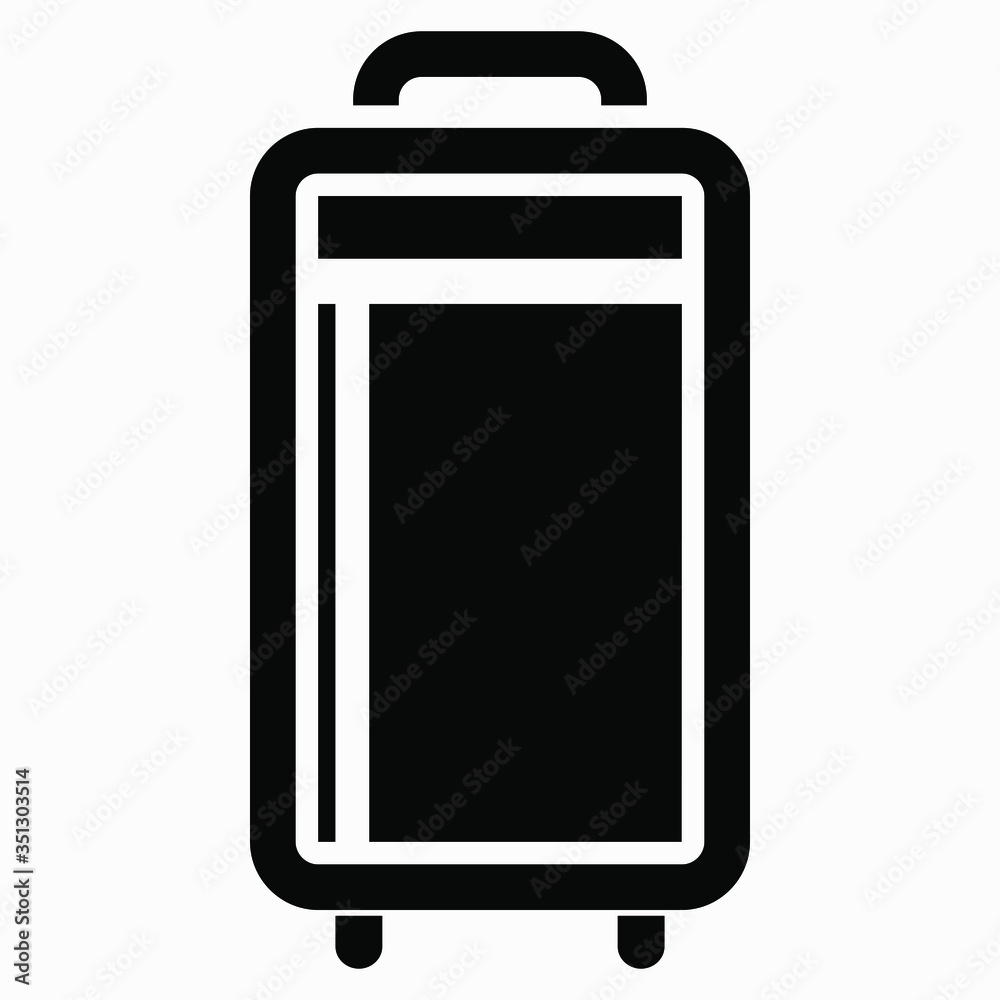 Baggage. Property. A bag. Suitcase. Illustration of travel, tourism. Cargo. Personal things. Vector icon. Baggage. Property. A bag. Suitcase. Illustration of travel, tourism. Cargo. Personal things. Vector icon.