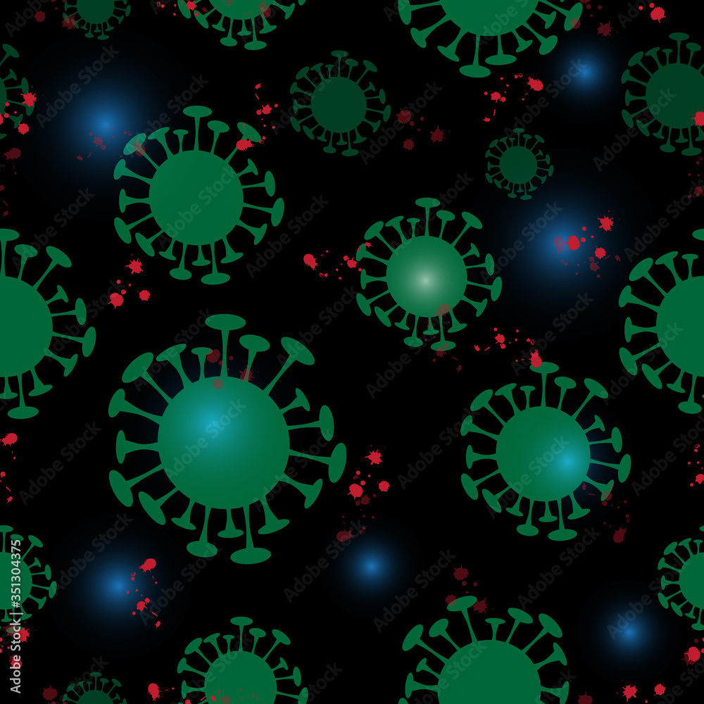Seamless pattern with Covid-19 vector background for design.
Seamless pattern with Covid-19 vector background for design.