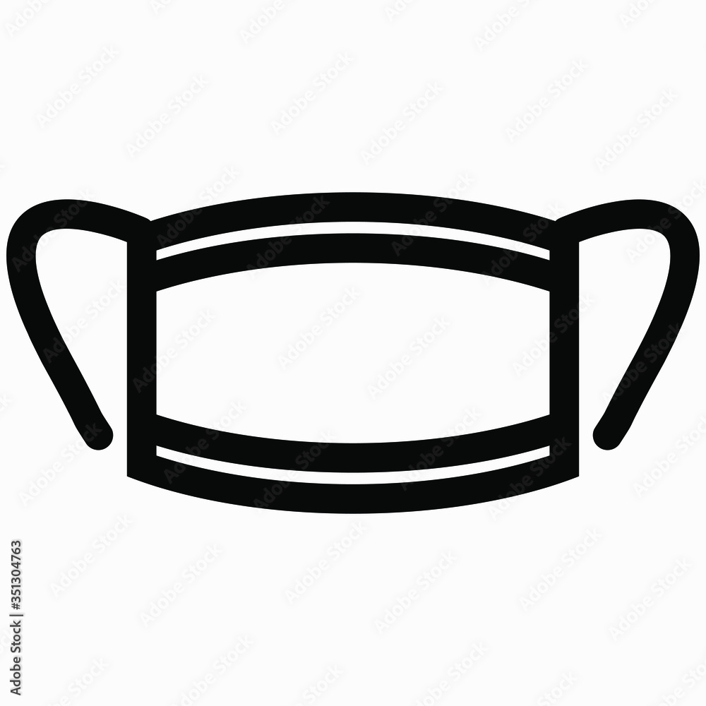 Medical mask. Coronavirus protective attribute. Virus protection equipment. Vector icon. Medical mask. Coronavirus protective attribute. Virus protection equipment. Vector icon.