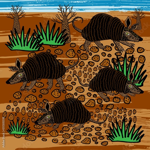 seamless pattern with marine animals
