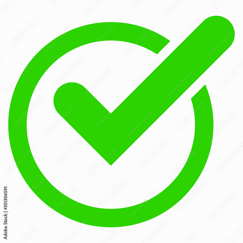 Ok Vector Icon Flat Green Symbol Check Mark Icon Design 