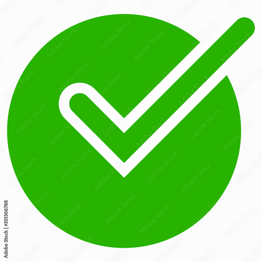 Ok vector icon. Flat green symbol. Check mark icon design. Confirmations. The choice. Notification. Ok vector icon. Flat green symbol. Check mark icon design. Confirmations. The choice. Notification.