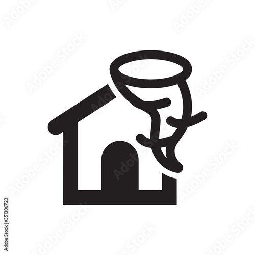 home hurricane disaster icon