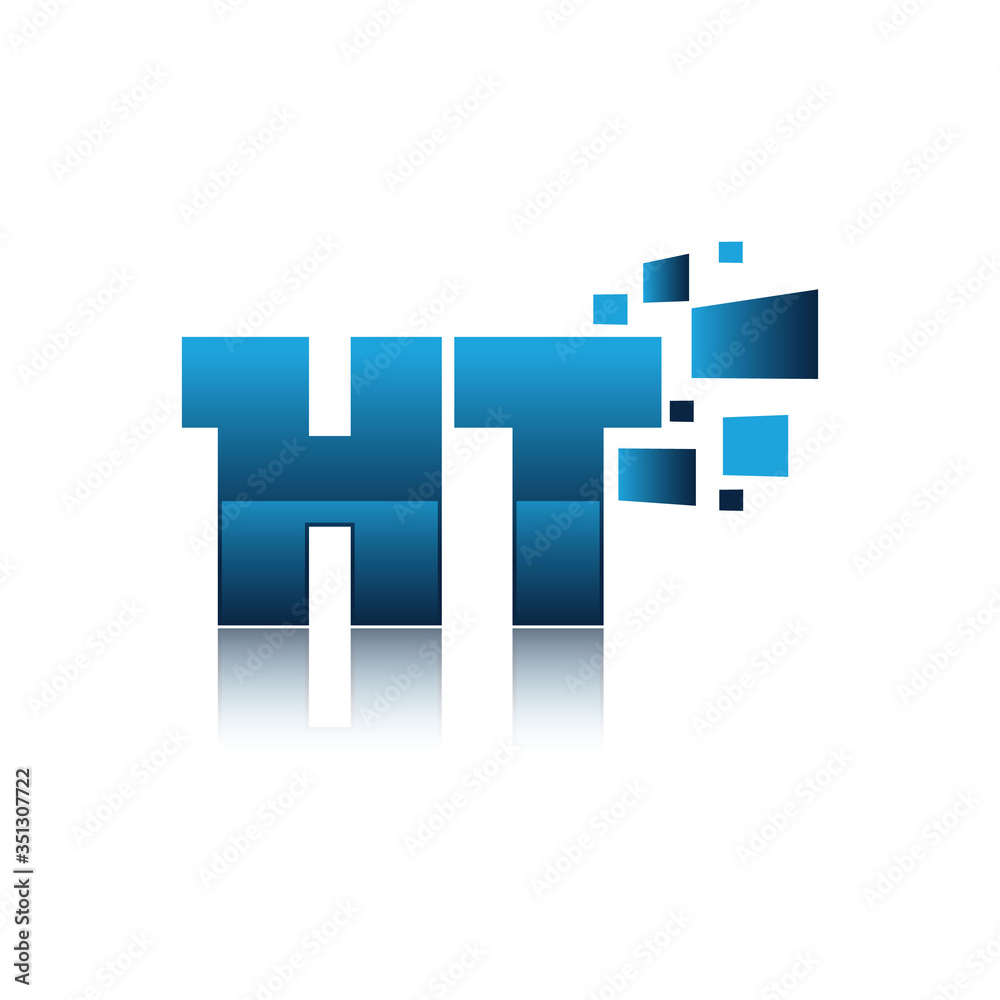 Initial Letter HT Linked Circle Uppercase Logo Blue Icon Design Template Element Initial Letter HT Linked Circle Uppercase Logo Blue Icon Design Template Element