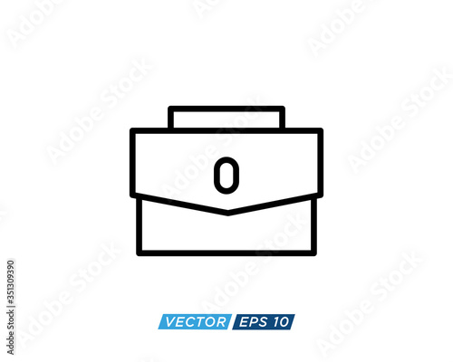 Suitcase or Briefcase Icon Design Vector