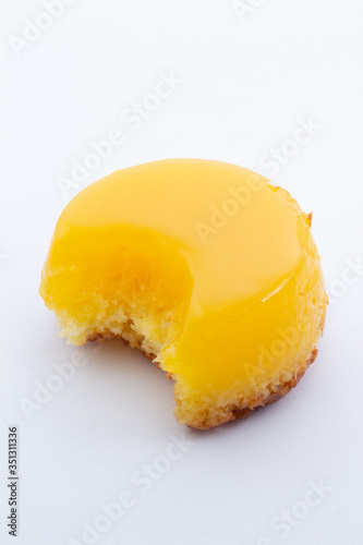 A brazilian dessert made with eggs and coconut. Quindim