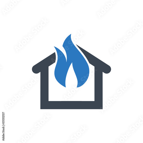 Home burning icon