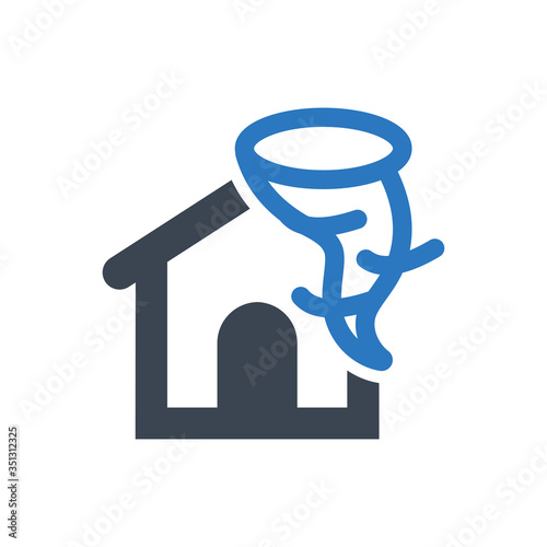 home hurricane disaster icon