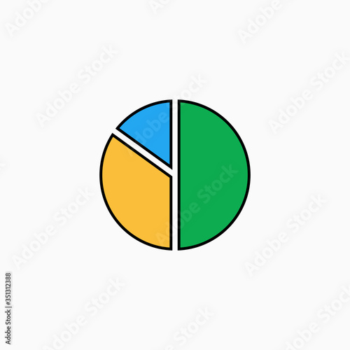 Business  diagram  profit  progress  chart flat icon design in Filled outline style.