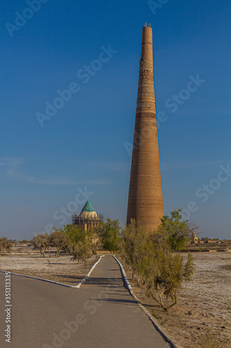 Kutlug Timur Minaret in the ancient Konye-Urgench, Turkmenistan. photo