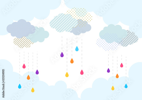 雨と雲のイメージイラスト。
