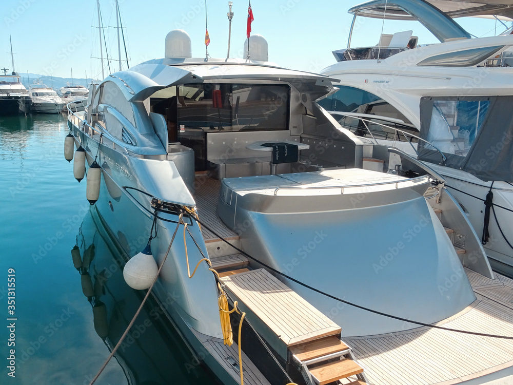 Yacht in the harbor of Puerto Banus, Marbella Yacht in the harbor of Puerto Banus, Marbella
