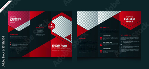 Business trifold Brochure, Corporate brochure, trifold template design 