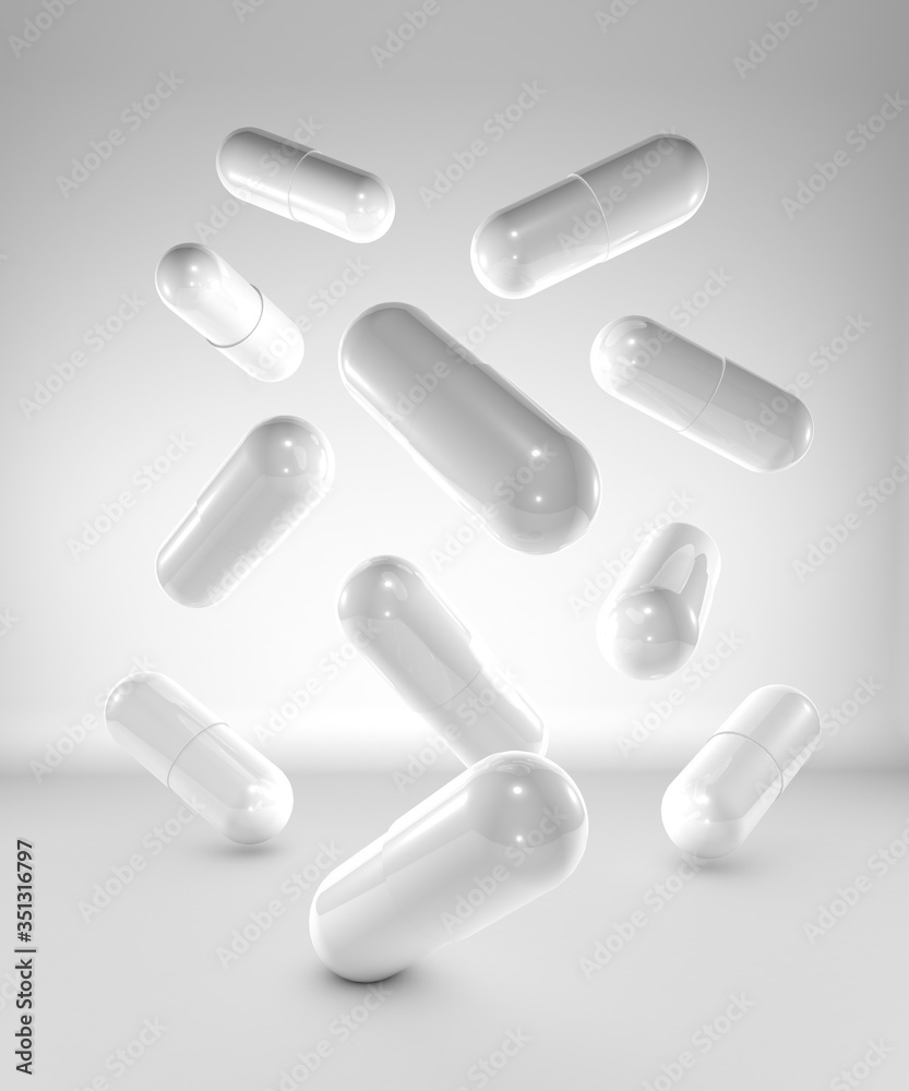 Medicine capsules on white background Medicine capsules on white background