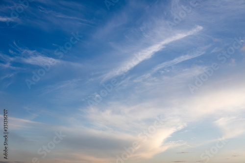 Cirrus clouds high in the sky. Background and texture for text writing
