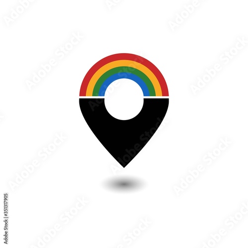 Free Download rainbow map pointer vector design template illustration - GFXLoad