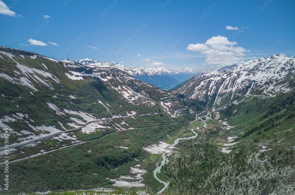 Beautiful view of the alps from the Furkapass