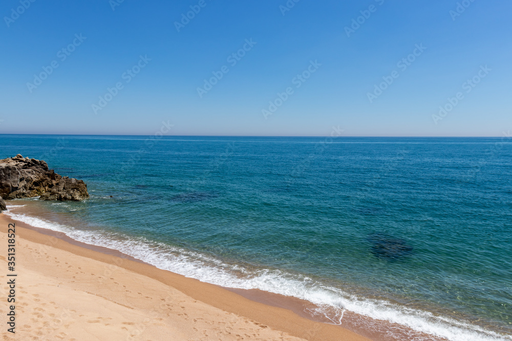Sant Pol de Mar empty beach Spain