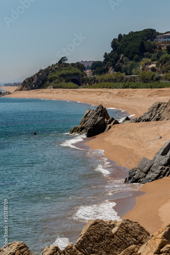 Canet de Mar empty Beach Spain photo