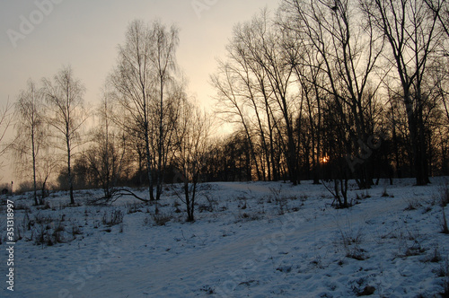 sunset in winter