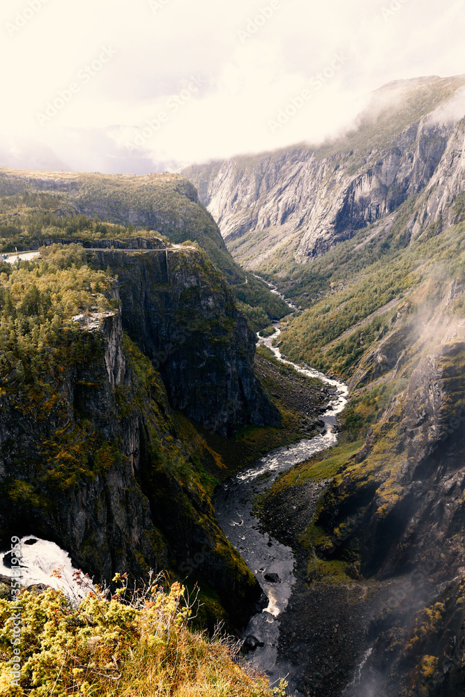 The famous Voringsfossen waterfalls near Hardangervidda in Norway