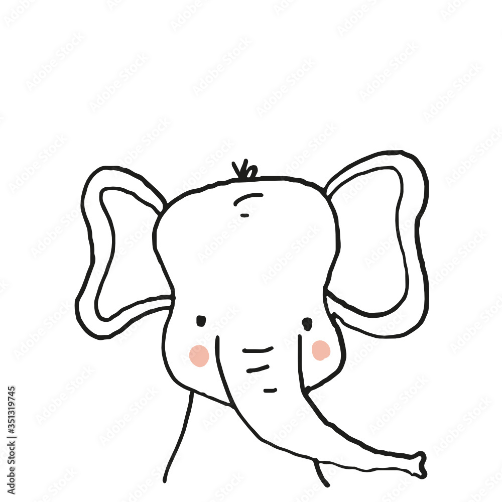 Obraz premium Elephant illustration print vector
