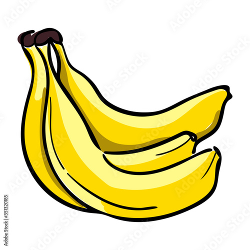 Bunch of bananas on white background. Vector illustration.