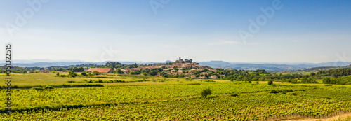 Panorama of the countryside of Saint Pons de Mauchiens in Hérault in Occitania, France