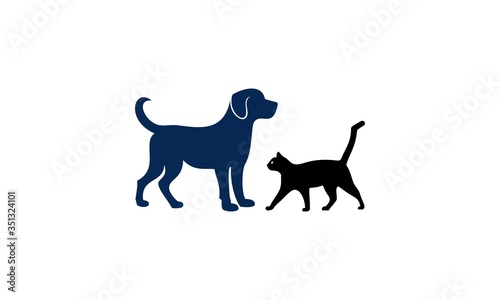 dog, animal, cat, silhouette, pet, black, illustration, white, mammal, isolated, art, vector, animals, puppy, cartoon, bull, nature, icon, walking