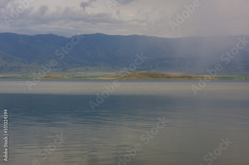 Evening at the lake  natural colors  background  no people