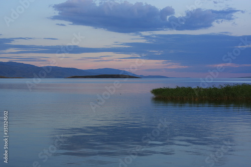 Evening at the lake, natural colors, background, no people