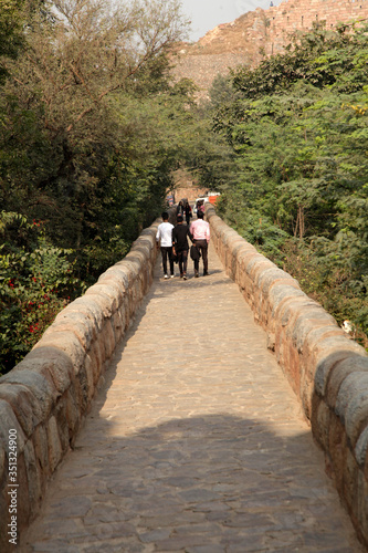 Ghiyasuddin Tughlaq's Tomb, The Outer Wall, Tuglakabad Fort, New Delhi, India, Asia photo