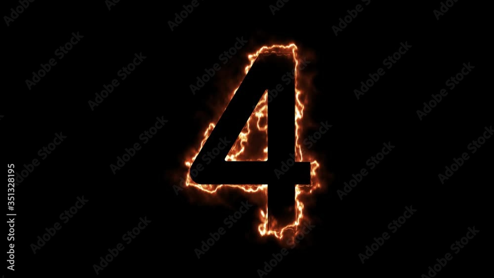 Energy Fiery Number 4 Animation. Fiery style. 4k. Energy Fiery Number 4 Animation. Fiery style. 4k.