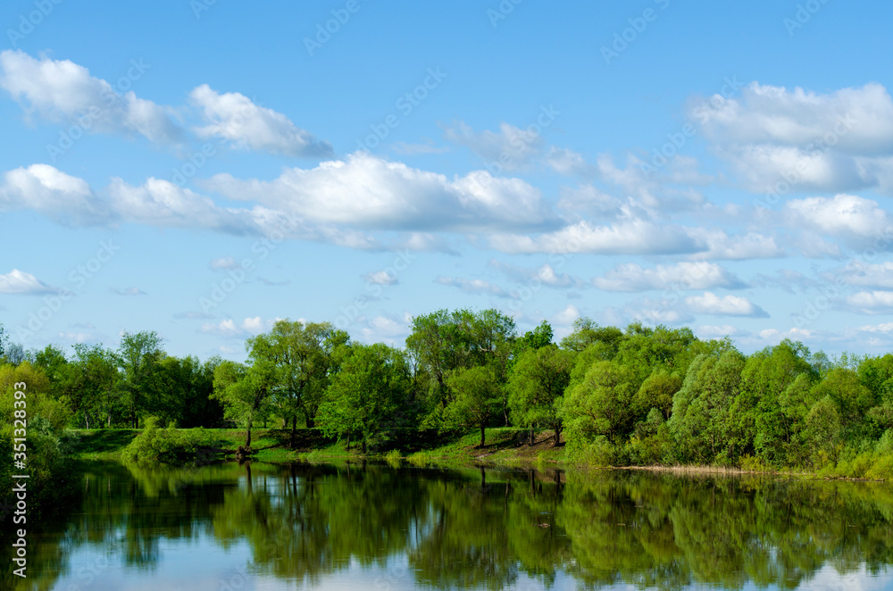 river and blue sky